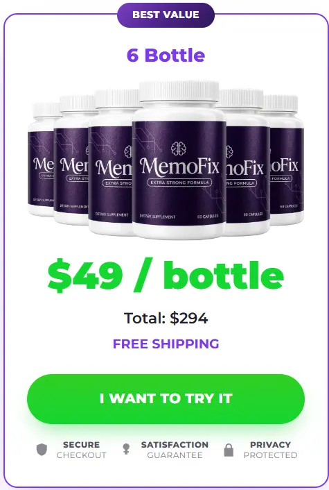MemoFix order 6 bottles